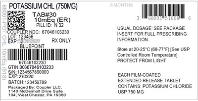 Label (68001 518 08 Potassium Chl 10meq 67046 1032 30)